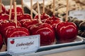 Candy apples in the historic Prater amusement park in Vienna Royalty Free Stock Photo