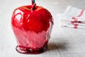 Candy Apples on white wooden surface. Ready to Eat Royalty Free Stock Photo