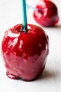 Candy Apples on white wooden surface. Ready to Eat Royalty Free Stock Photo