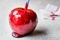 Candy Apples on white wooden surface. Ready to Eat Royalty Free Stock Photo