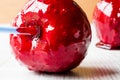 Candy Apples on white wooden surface. Ready to Eat Royalty Free Stock Photo