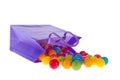 Candy bag with chewing gum balls Royalty Free Stock Photo