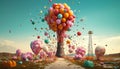 Colorful Balloon Explosion Replaces Nuclear Blast in Dramatic Scene