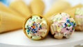 Candy bar on children's birthday. close-up, multi-colored lollipops, sweets, biscuit, cupcakes, sweet Royalty Free Stock Photo