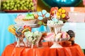 Candy bar with delicious treats for party Royalty Free Stock Photo