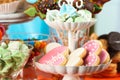 Candy bar with delicious treats for birthday party Royalty Free Stock Photo