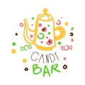 Candy bar logo. Colorful hand drawn label Royalty Free Stock Photo