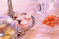 Candy bar. Table sweets candies dessert Royalty Free Stock Photo