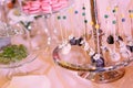 Candy bar. Table sweets candies dessert Royalty Free Stock Photo