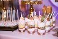 Candy bar. Table with sweets, candies, dessert Royalty Free Stock Photo