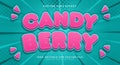 Candy Berry 3d editable text effect Template Royalty Free Stock Photo