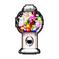 candy bubblegum machine game pixel art vector illustration