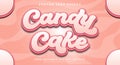 Candy Cake 3d editable text effect Template Royalty Free Stock Photo