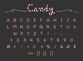 Candy Cane alphabet capital letter font design Royalty Free Stock Photo