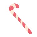 Candy cane christmas candy. Flar design isolated vector illustration.