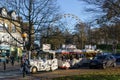 Cane Express Road Train Travelling Down a RoadÂ Offering Complimentary Tourist and Shopper Transportation in Harrogate. Royalty Free Stock Photo