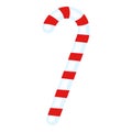 Candy Cane Flat Icon Isolated on White