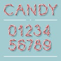 Candy Cane Font - Numbers Royalty Free Stock Photo