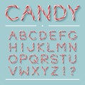 Candy Cane Font - Letters Royalty Free Stock Photo