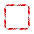 Candy cane frame border for christmas design on white b