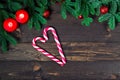 candy cane heart shaped romantic composition christmas concept