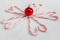 Candy Cane Hearts and Red Christmas Ornament