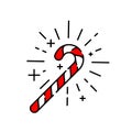 Candy cane line icon