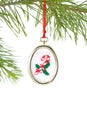 Candy Cane Needlepoint Ornamen Royalty Free Stock Photo