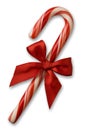 Candy cane with red bow Royalty Free Stock Photo