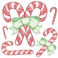 Candy cane sketch illustration