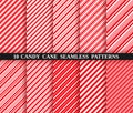 Candy cane stripe seamless pattern. Christmas texture. Vector illustration