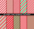 Candy cane stripe seamless pattern. Christmas texture. Vector illustration