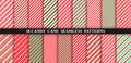 Candy cane stripe seamless pattern. Christmas texture. Vector illustration