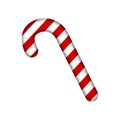 Candy cane striped in Christmas colours.Illustration isolated on a white background.