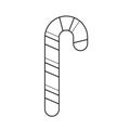 Candy cane vector line icon.