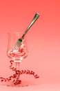 Candy Cane in a Wine Glass Royalty Free Stock Photo