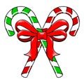 Candy Canes with Bow Royalty Free Stock Photo