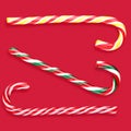 Candy canes lollipops christmas on a red background Royalty Free Stock Photo