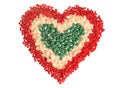 Candy Chip Heart, Tricolor (isolated) Royalty Free Stock Photo