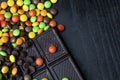 Candy and chocolate bar Royalty Free Stock Photo