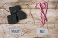 Candy Coal And Candy Cane For Naughty Or Nice Kids