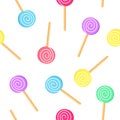 Candy colorful seamless pattern. Lollipop background. Vector illustration