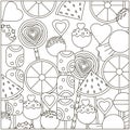 Candy coloring page. Candies Royalty Free Stock Photo