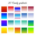 Candy colors gradients collection. Vector set of gradients for Adobe Illustrator