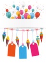 Candy Cones Banner Balloons Price Stickers Letters