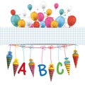 Candy Cones Checked Banner Balloons Royalty Free Stock Photo