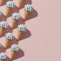 Candy cones pastel sweets create playful pattern background Royalty Free Stock Photo