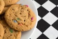 Candy cookies on a white plate Royalty Free Stock Photo