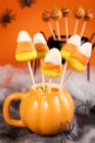 Candy corn cake pops