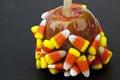 Candy corn caramel apple Royalty Free Stock Photo